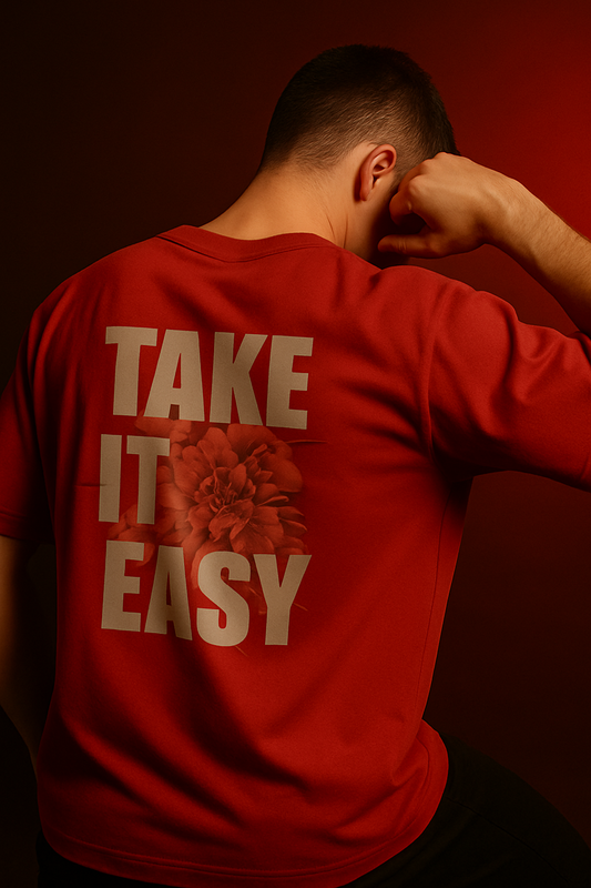 'TAKE IT EASY' Unisex Oversized T-Shirt(240 GSM)